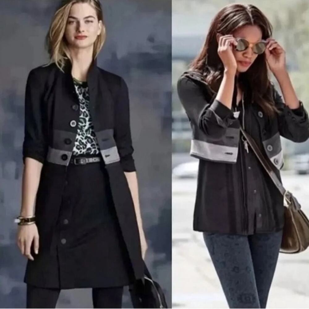 Cabi Osaka Nights Convertible Jacket Ponte Knit Colorblock Travel Black Size M
